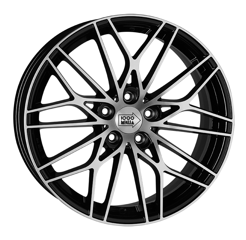19x8 5x114,3 ET45 d.67,1 1000 MIGLIA MM1015 Gloss Black Polished